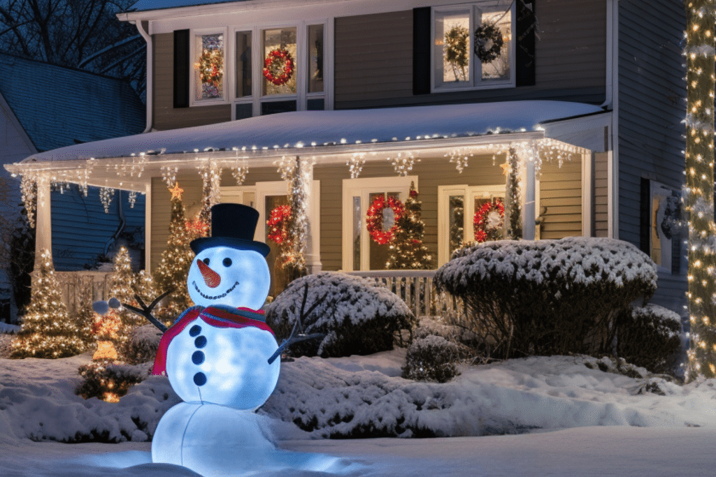 Christmas outdoor inflatable decorations with snowman