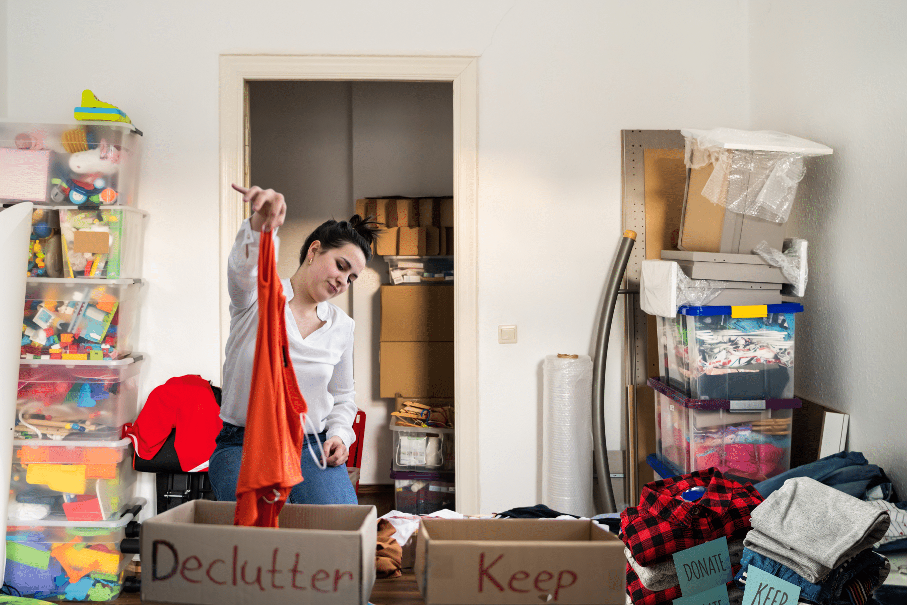 Decluttering DIY Quickly with bins