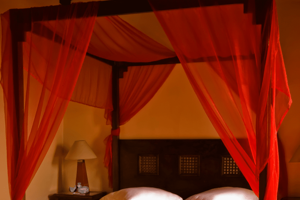 Egyptian Bedroom Decor Ideas dark bed posts