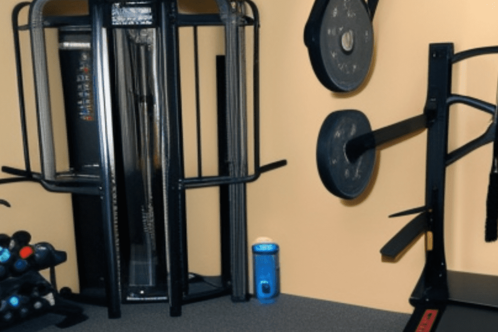 Man Cave Gym with Upright Equipment on Wall