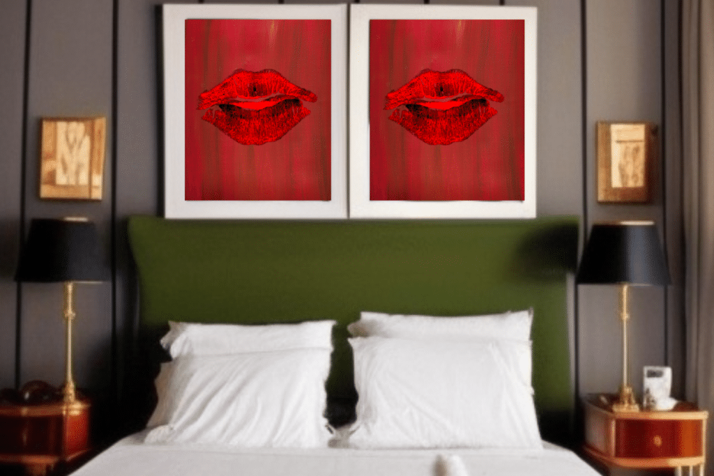 Marilyn Monroe Bedroom Ideas with red lips