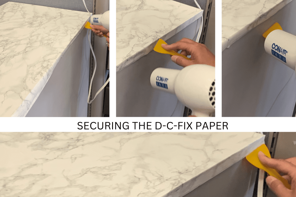 DIY cheap countertop upgrade with hairdryer
