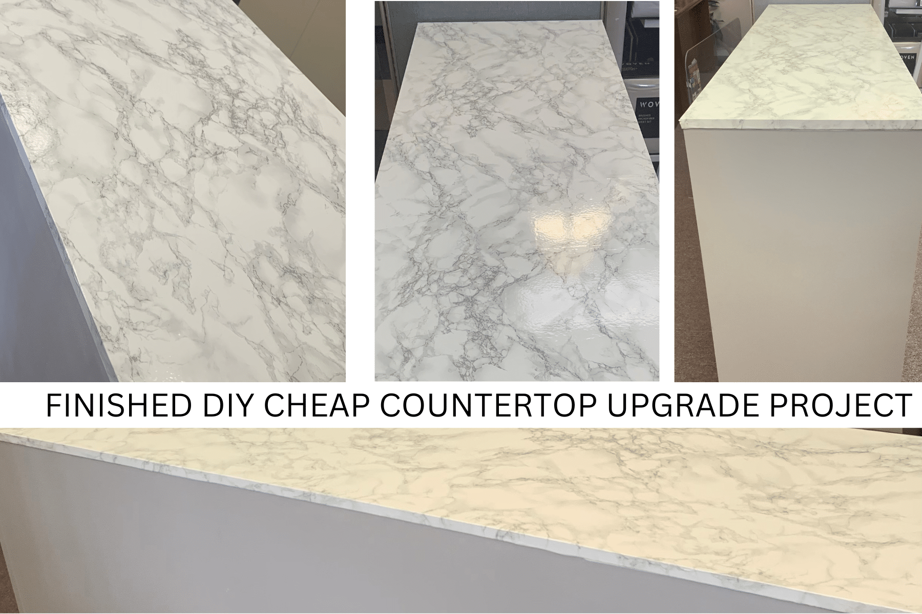 DIY cheap countertop upgrade finished project