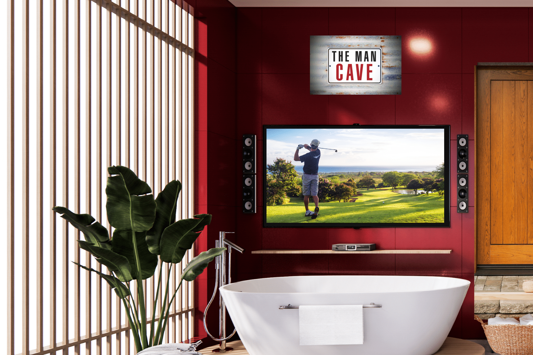 Man Cave Bathroom Ideas on a Budget with tv