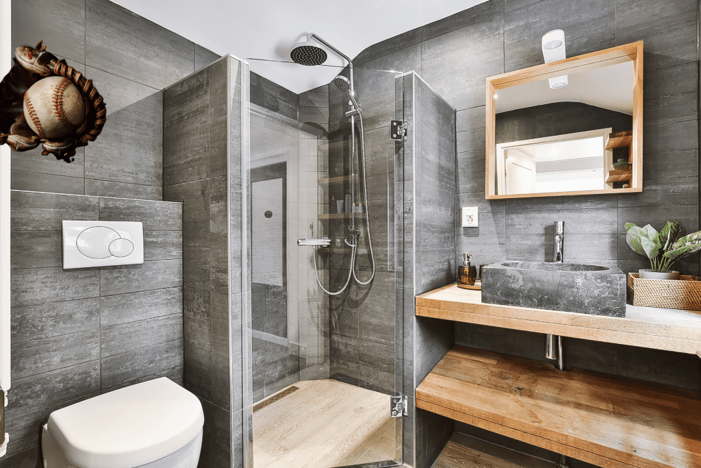 Man Cave Bathroom Ideas with stand up shower