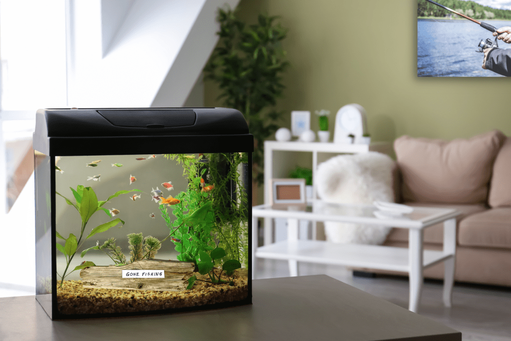 Fishing Decor Ideas For Your Man Cave with fish tank