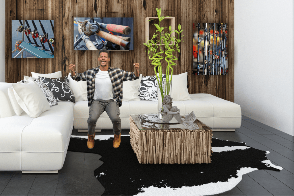 Fishing Decor Ideas For Your Man Cave with gear