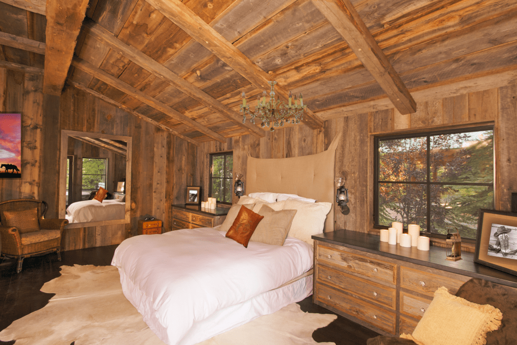 western bedroom furniture rustic style decor ideas wood ceiling