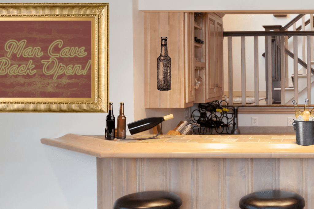 DIY Man Cave Budget Ideas for Your Home with bar (2)