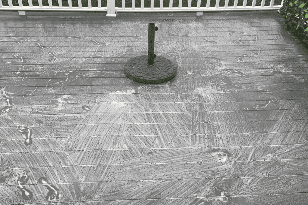 DIY Pressure Wash and Clean Your Deck all suds up