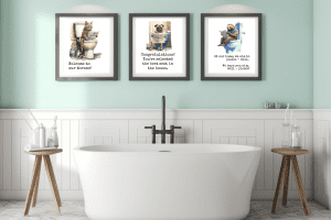 Free Funny Animal Printable Bathroom Wall Art Decor Ideas