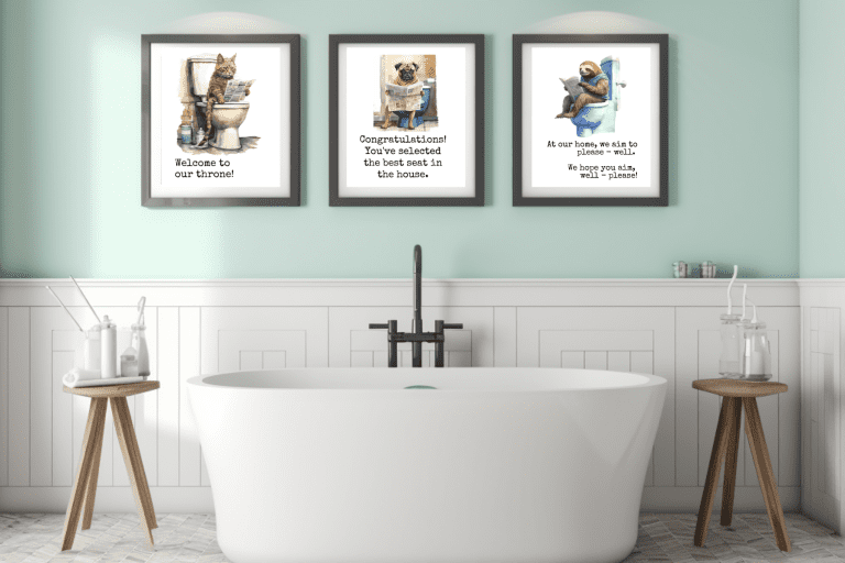 Free Funny Animal Printable Bathroom Wall Art Decor Ideas