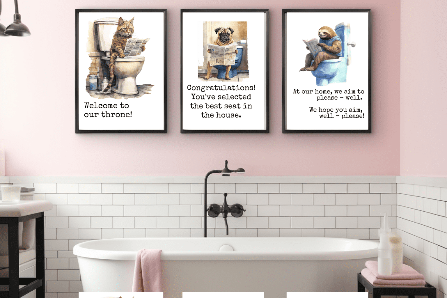 Free Funny Animal Printable Bathroom Wall Art Decor Ideas