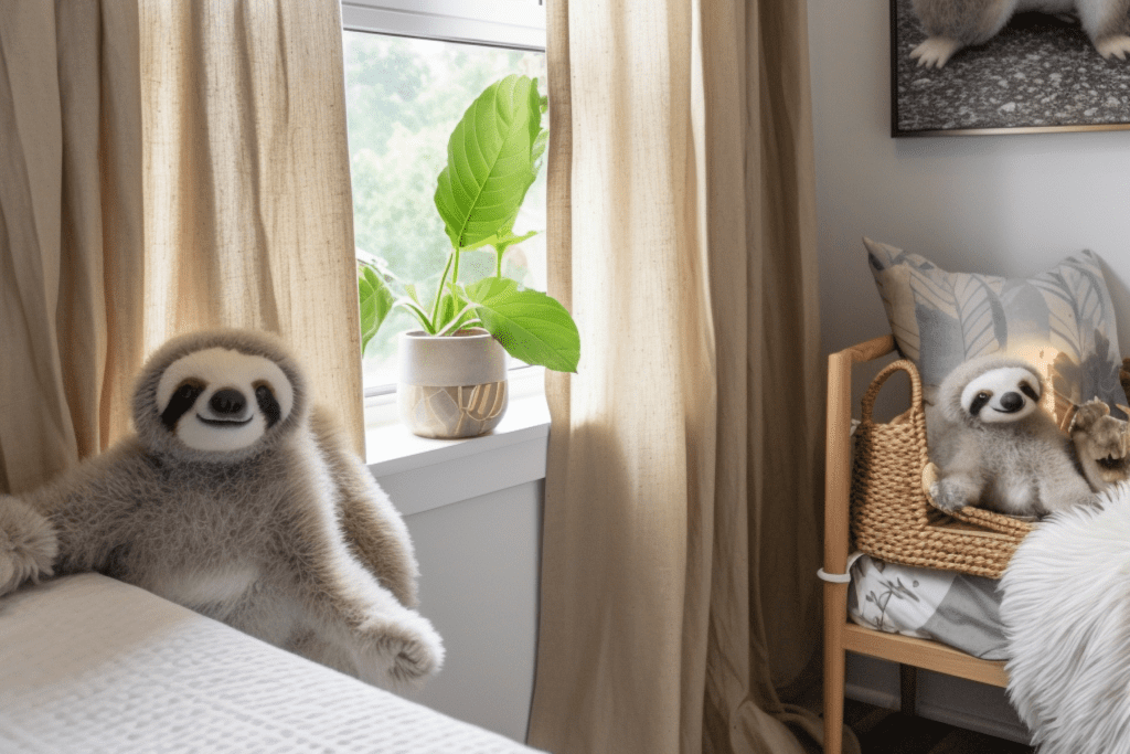 Sloth Nursery Decor Theme Ideas soft color palette