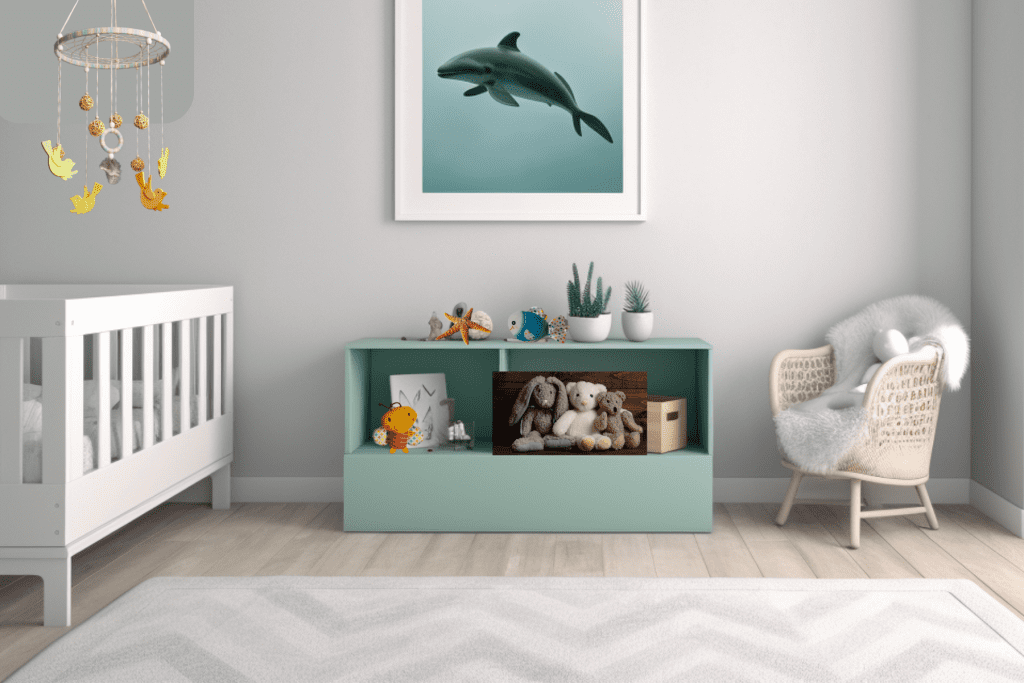 Watercolor Ocean Themed Nursery Wall Art color scheme