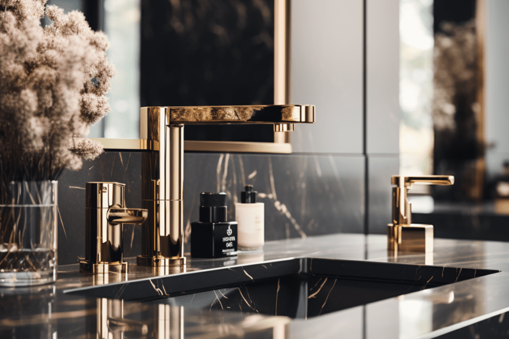 modern bathroom faucets with gold fixtures