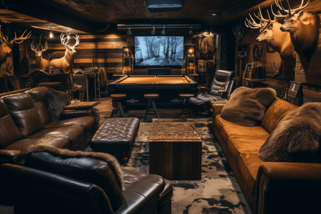 Hunting Man Cave Decor Ideas rustic looking