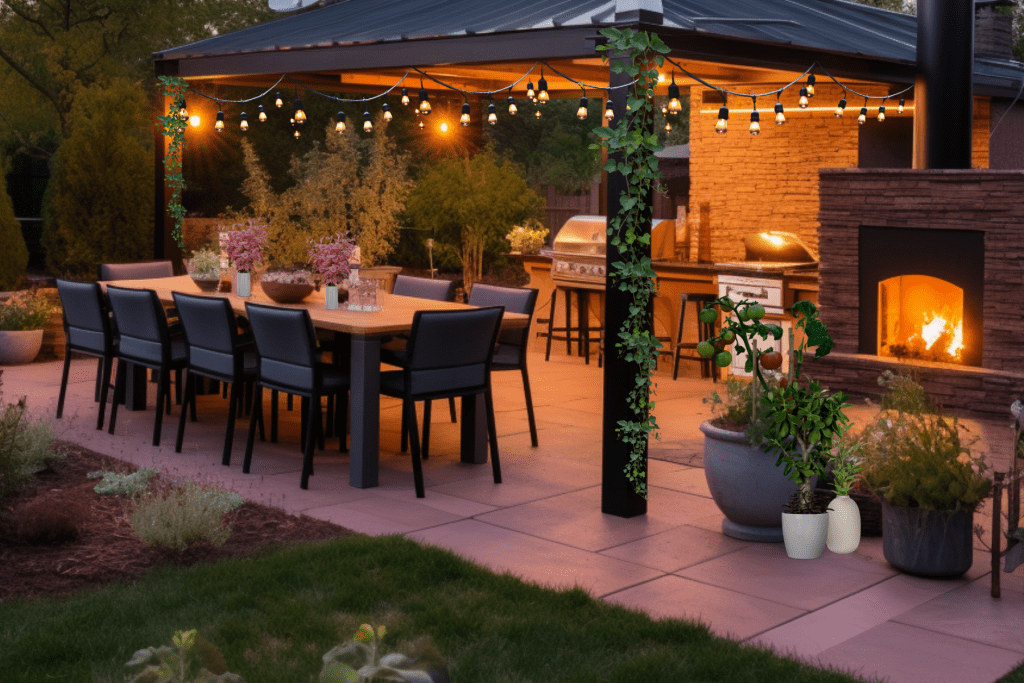 backyard bbq shed ideas with lights