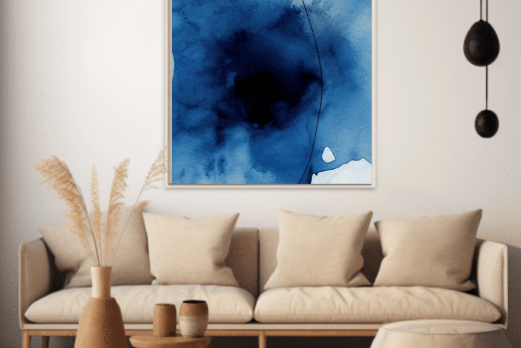 printable abstract wall art blue art