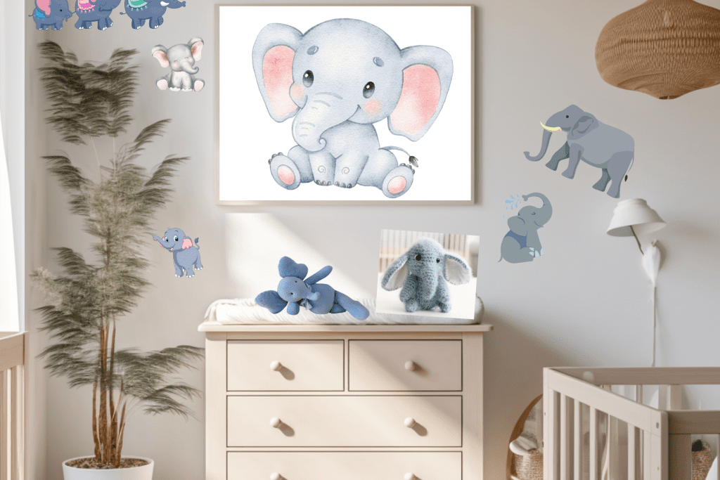Elephant baby theme nursery ideas