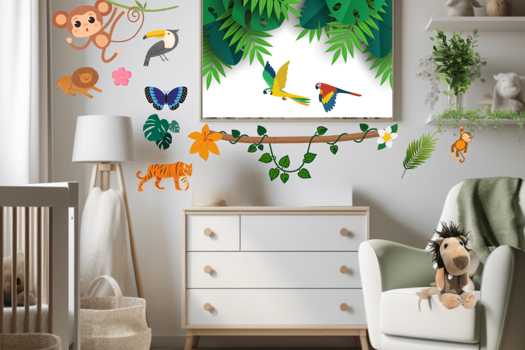 Jungle baby theme nursery ideas