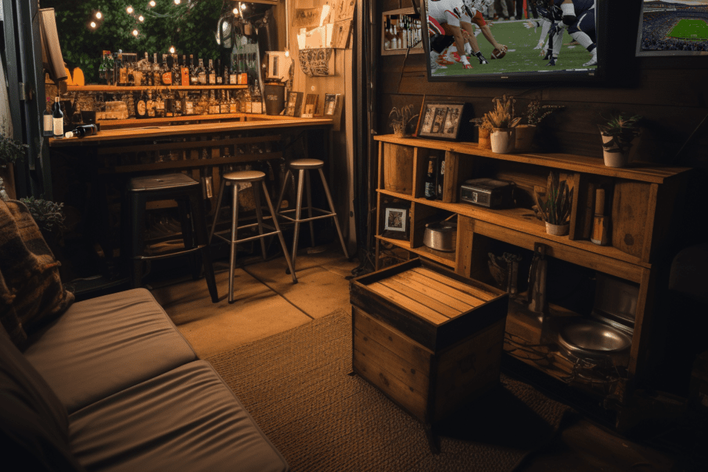 Man Cave Shed Ideas with tv