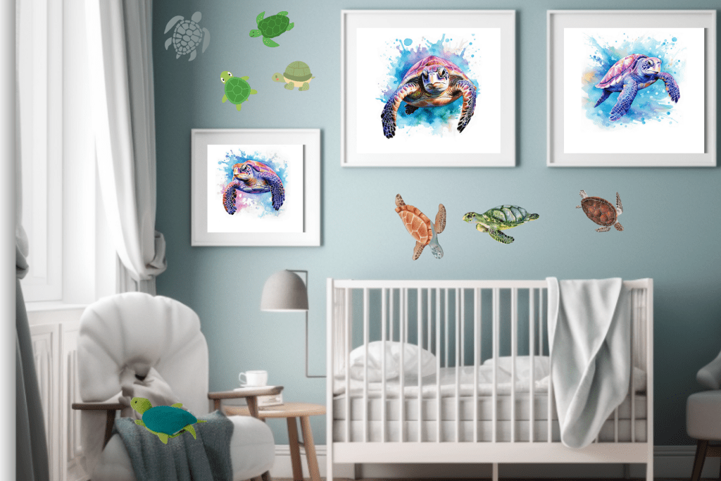 Turtle baby theme nursery ideas