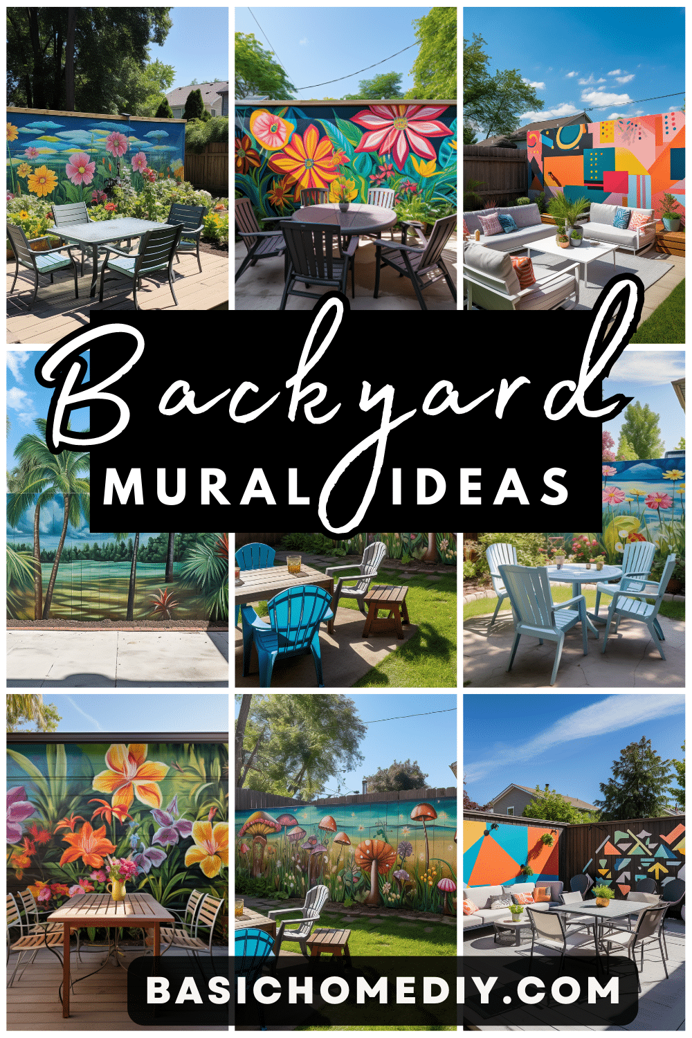 Unique Backyard Mural Ideas for Outdoor Garden and Fence Basic Home DIY