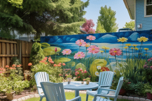 Unique Backyard Mural Ideas for Outdoor Garden and Fence - Basic Home DIY
