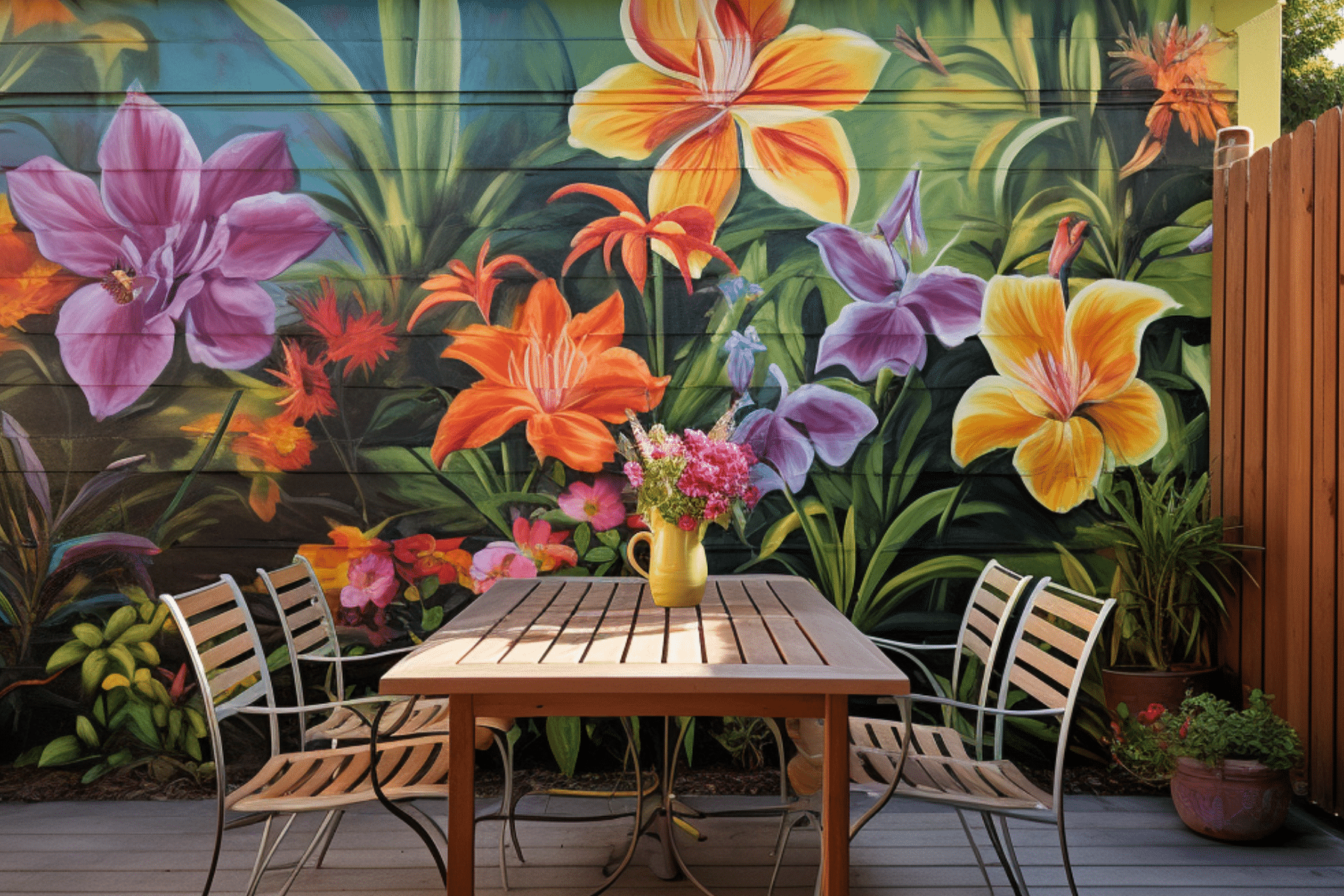 Unique Backyard Mural Ideas For Outdoor Garden And Fence Basic Home Diy