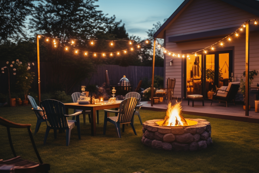 firepit backyard housewarming party ideas