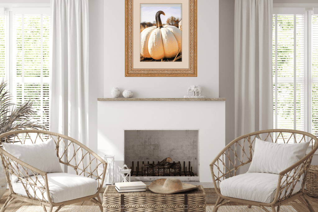 printable fall wall art above the fireplace