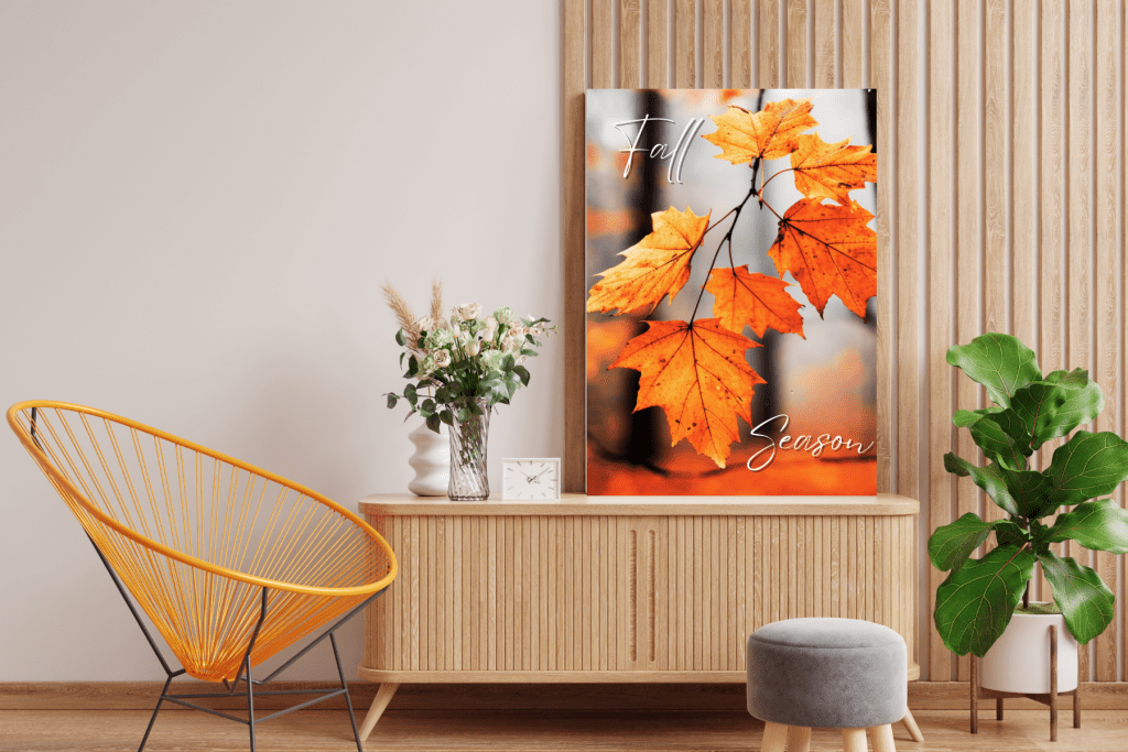 printable fall wall art in a foyer