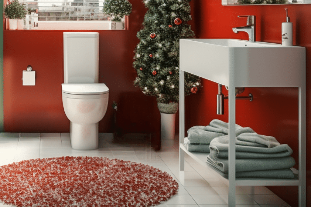 DIY Christmas Bathroom Rug Decor Ideas  