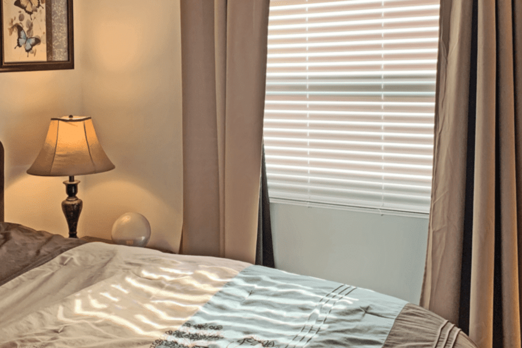Master Bedroom Upgrade Ideas with blackout curtains