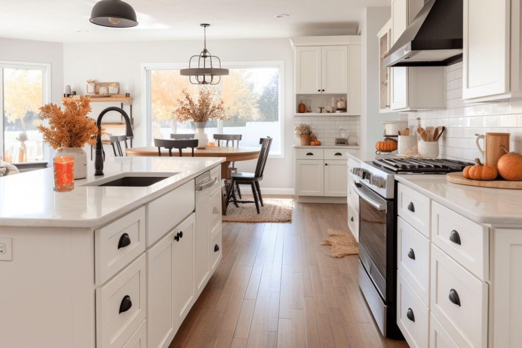 white modern kitchen fall decor ideas