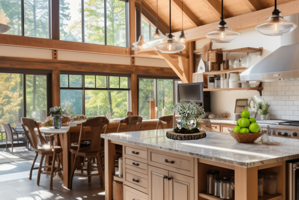 cabin kitchen decor ideas with fruit bowl
