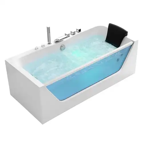 Empava 59 in. Acrylic Alcove Whirlpool Bathtub