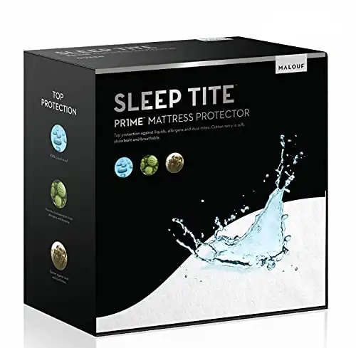 SLEEP TITE Hypoallergenic 100% Waterproof Mattress Protector – 15-Year U.S. Warranty – Vinyl Free – Queen