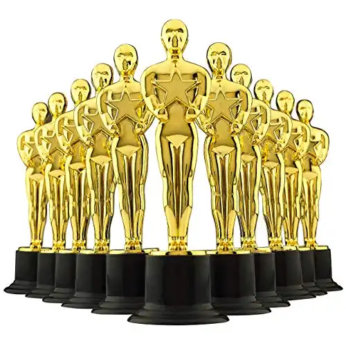 Bedwina 6″ Gold Award Trophies – Pack of 12 Bulk Golden Statues Party Award Trophy, Party Decorations and Appreciation Gifts
