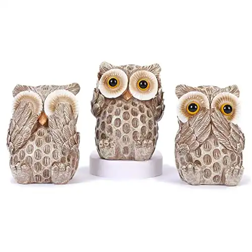 Set of 3 Owl Statues