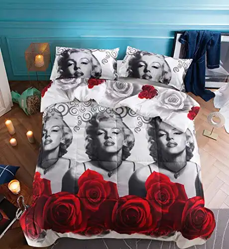 4Piece Bedding Sets 3D Home Textile Marilyn Monroe Oil Painting Queen Size Bedding Sets