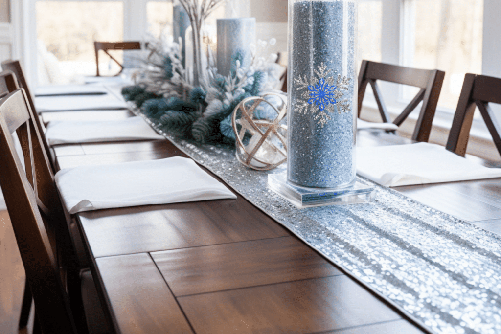 Cheap winter decor ideas dining room table