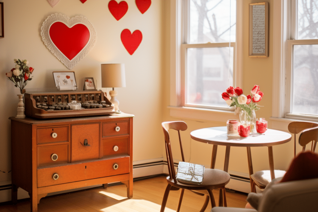 Vintage Valentine's Day Decor with wall art