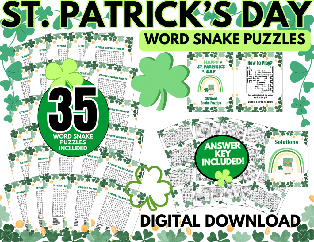 St. Patrick's Day Party Word Search Games