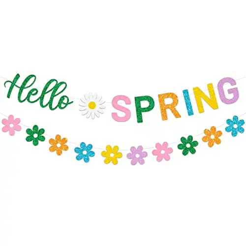 Hello Spring Banner and Flower Banner