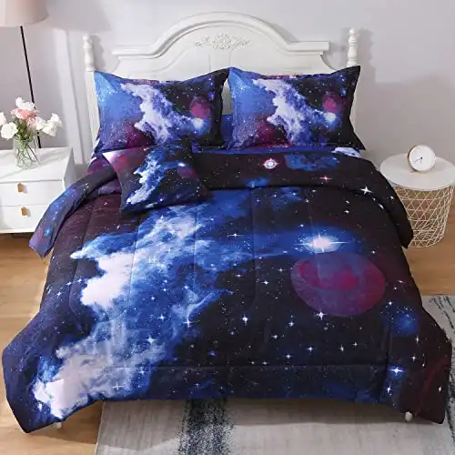 Galaxy Comforter Sets 6 Piece Bed in A Bag