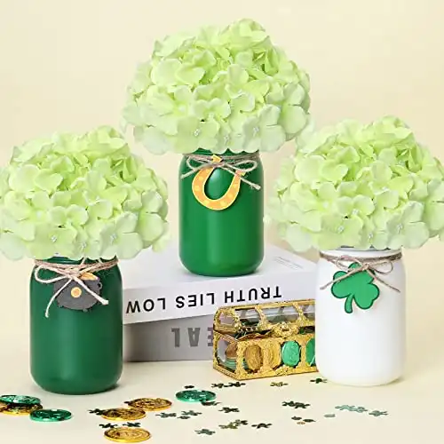 St. Patrick’s Day Mason Jar Floral Arrangement
