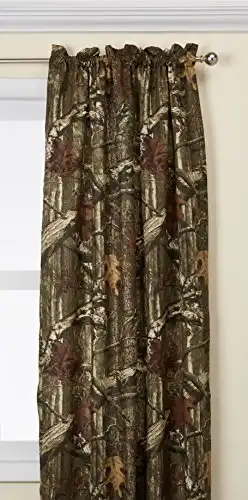 Mossy Oak Curtain for Window, Panel Curtains, Home Decor, Sheer Light Blocking Drapes for Bedroom & Living Room, Dark Forest Green, Camouflage Design, 2 Panels Set (84"x40") with Rod Poc...