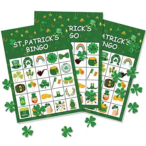 St. Patrick's Day Shamrock Irish Bingo Game - Green Party Supplies 24 Player